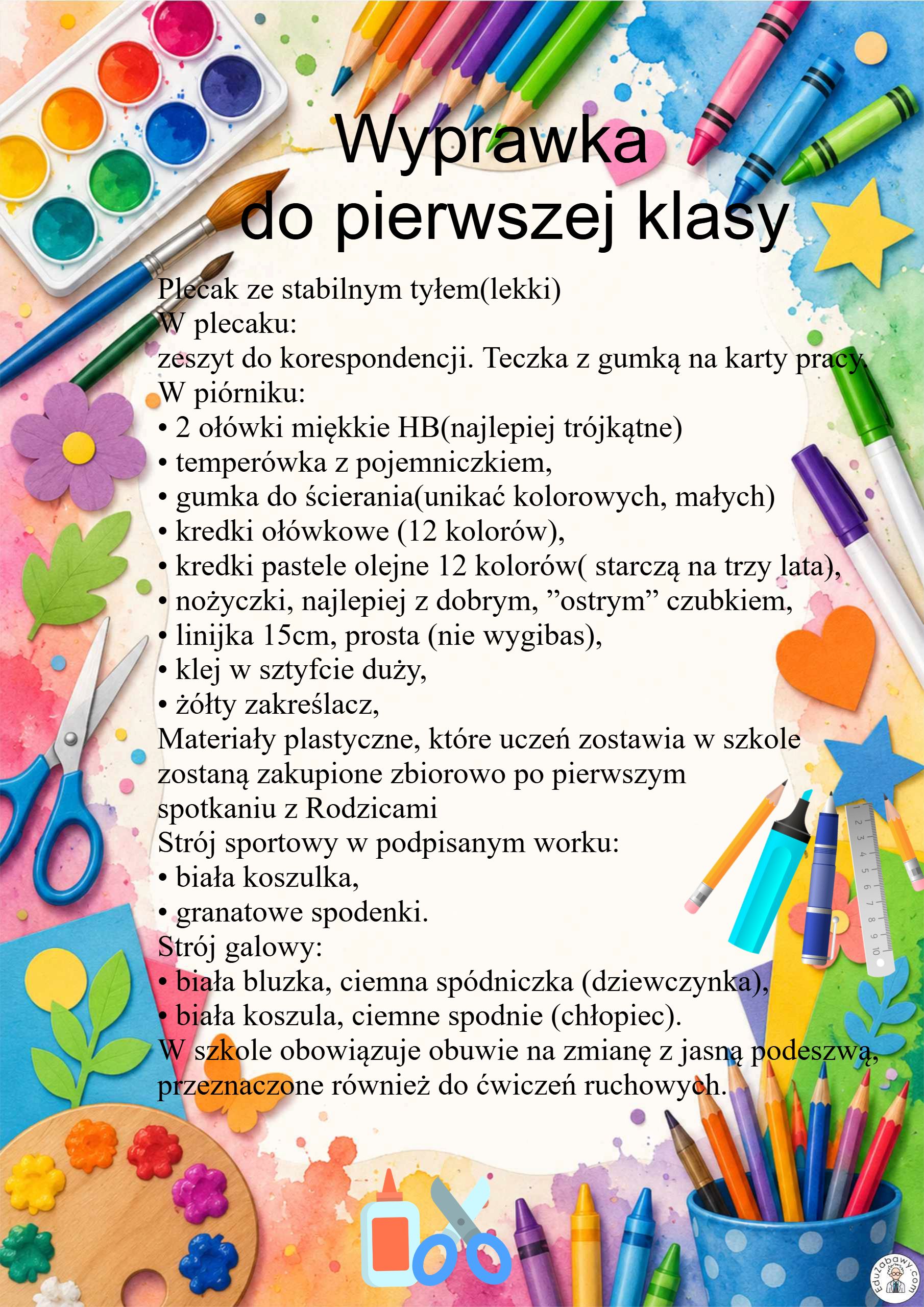 Wyprawka do klasy 1