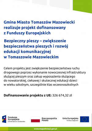 Gmina Miasto Tomaszów Mazowiecki realizuje projekt dofinansowany z Funduszy Europejskich