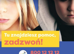 Napis: Tu znajdziesz pomoc zadzwoń