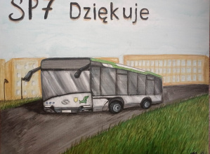 Autobus namalowany na płótnie