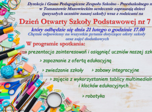 Plakat ,,Dzień otwarty" w SP7